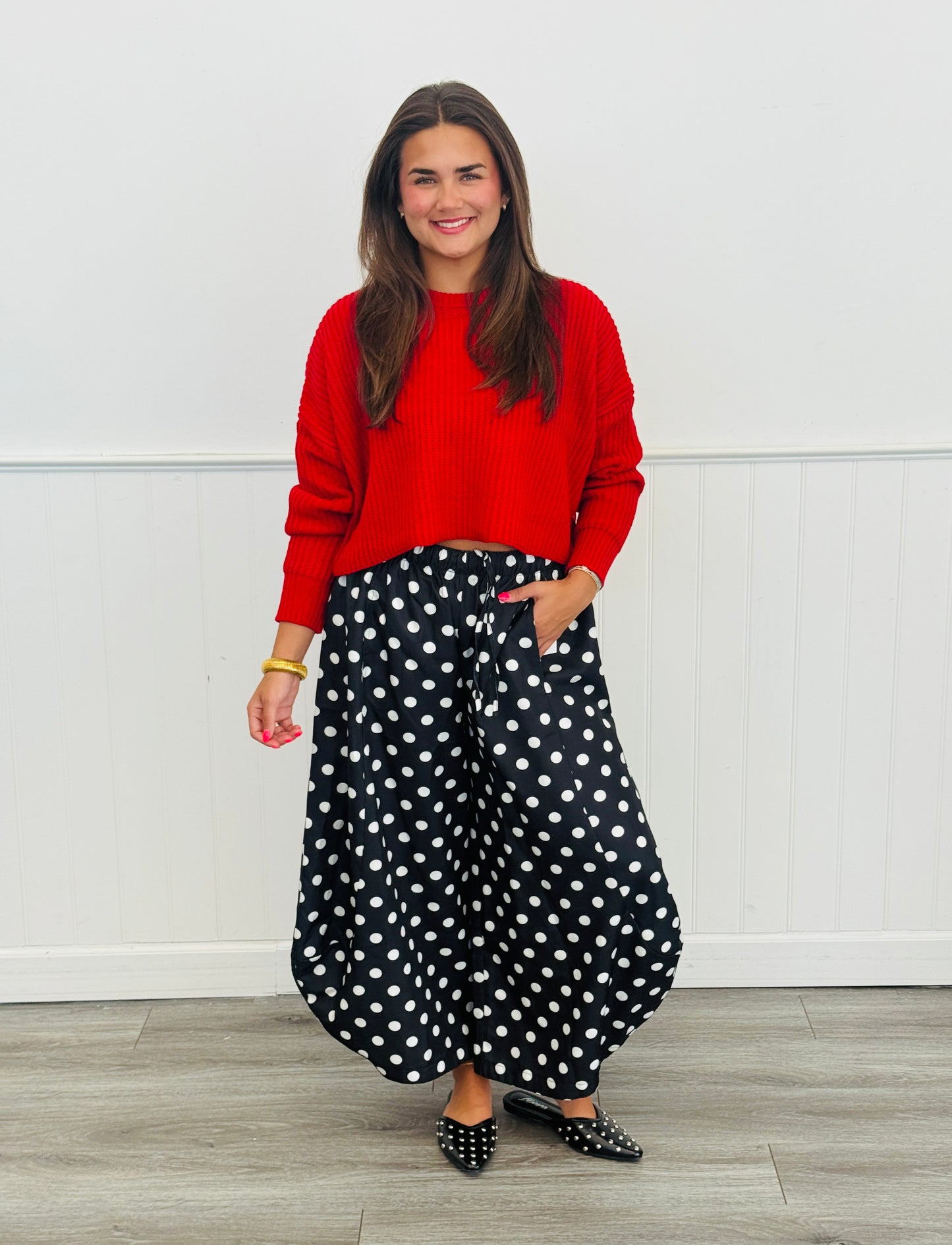 Polka Dot Gaucho Pants (Reg.)-2 Colors