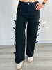 Black Denim Rows Of Bows Pants (Reg.)