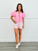 Pink Bow/Floral Striped Pattern Poplin Shorts ( Reg.)