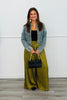 Olive Spotted Print Elastic Waist Pants (Reg.)
