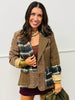 Dark Brown/Navy Plaid Herringbone Blazer (Reg & Plus)