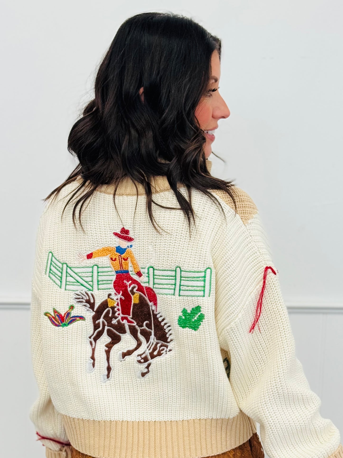 Western Embroidered Mock Neck Sweater (Reg.)