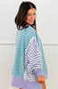 Lavender/Mint Striped Oversized Sweatshirt (Reg.)