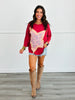 Raspberry Quilted Star Patch Top (Reg)