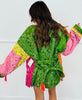 POL Green/Pink Multi Print Kimono Jacket (OS)