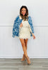 Denim Blue On Blue Floral Print Jacket (Reg.)