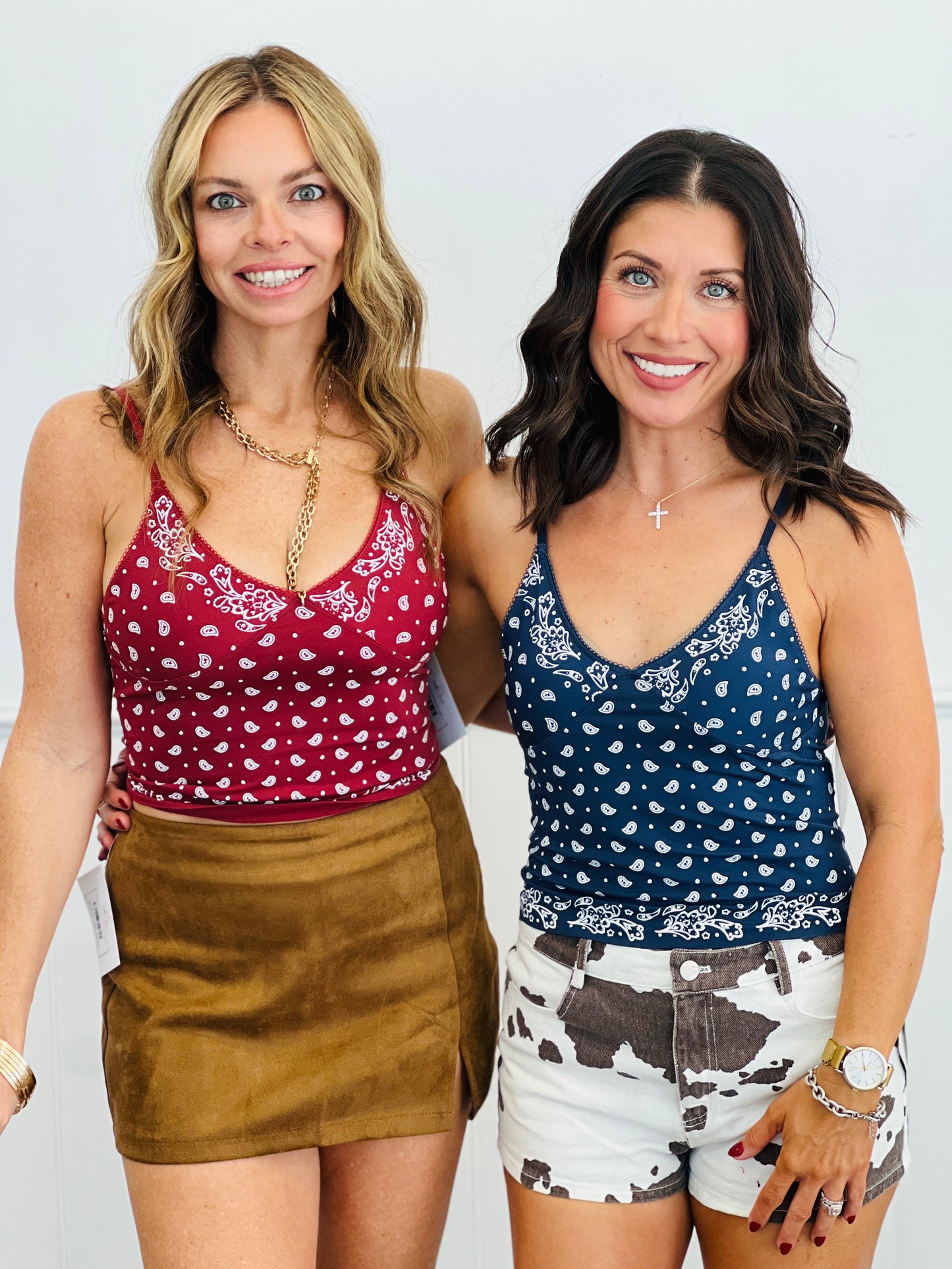 Paisley Print Crop Cami Top (Reg)-2 Colors