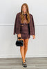 Brown Suede Side Slit Skort (Reg.)