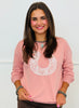Pink Lace Horse Shoe Sweatshirt (Reg & Plus)