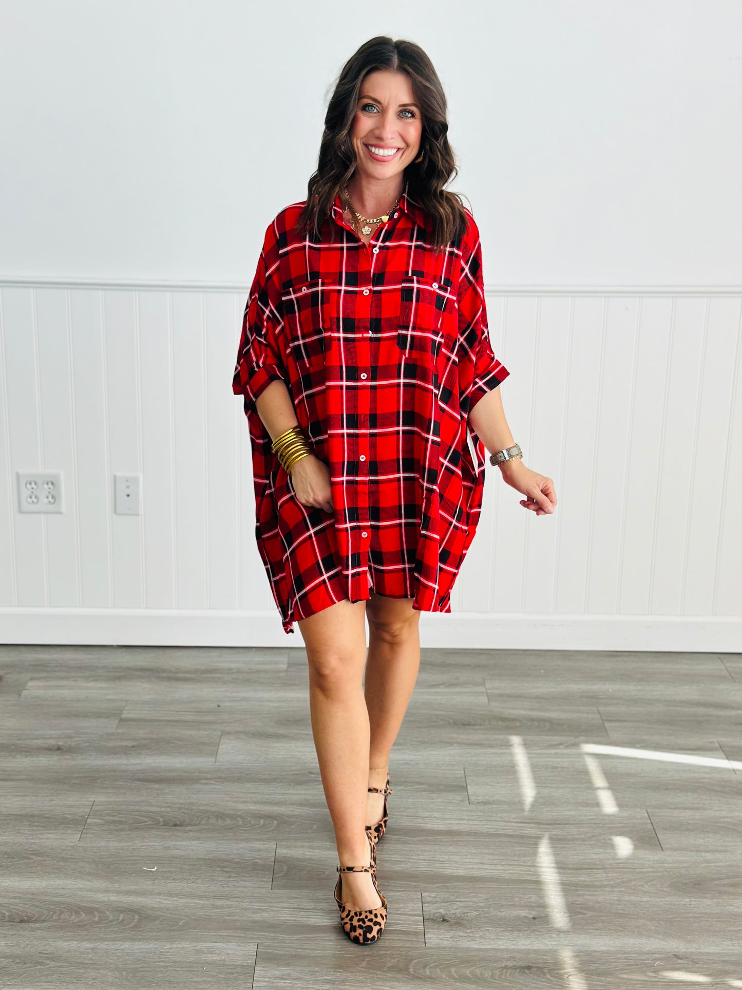 Red Plaid Extreme Shirt (Reg & Plus)