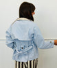 Light Blue/Cream Short Belted Trench Jacket (Reg.)