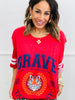 Red/White Brave Tiger Graphic Tee (Reg.)