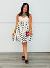 Ivory Mixed Polka Dot Strappy Mini Dress (Reg.)