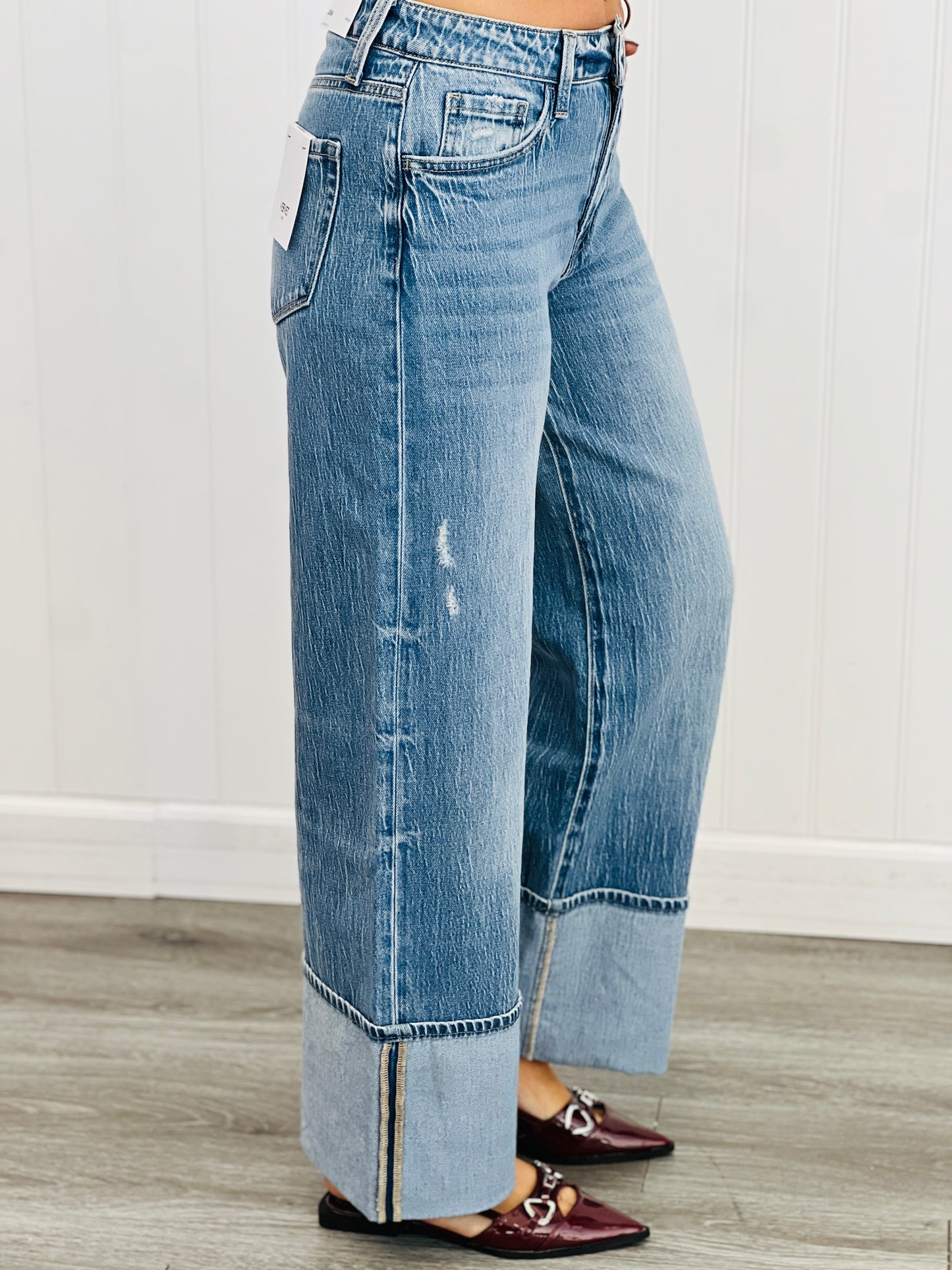 Feeling Cute And Cuffy Wide Denim Jeans (Reg.)