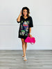 Queen Of Sparkles Black Rainbow Logo Tee Dress (Reg. and Plus)