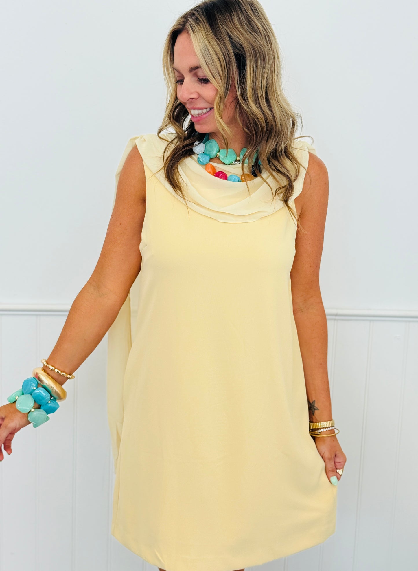 Lemon Sleeveless Mini Dress (Reg.)