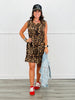 Leopard Sleeveless Pleated Romper (Reg. and Plus)