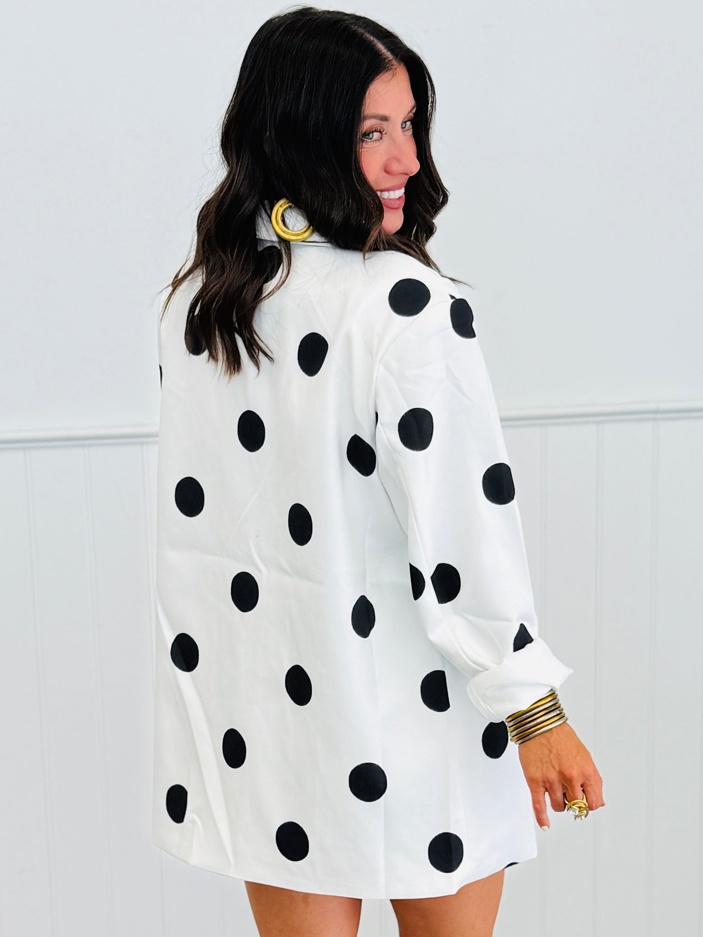 White Polka Dot Blazer (Reg.)