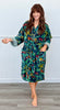 POL Teal Velvet Kimono Midi Cardigan Robe (Reg.)