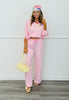 Pink Asymmetrical Top & Pants Set (One Size)