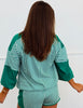 Green Stripe Half Zip Top & Shorts Set (Reg.)
