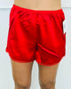 Red Lace Trim Satin Shorts (Reg.)