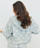 Polka Dot Zip Up Sweater Hoodie (Reg & Plus) - 2 Colors