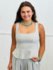 Heather Grey Peplum Top/Pant Set (Reg.)