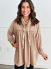 Camel Cowl Neck Hoodie Top (Reg. & Plus)