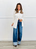 Cosmos High Rise Cuffed Wide Leg Jeans (Reg. and Plus)