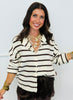 Gigi Cream/Brown Striped Cardigan (Reg.)