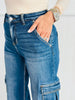 Risen Dark Add A Little Flare Cargo Jeans (Reg & Plus)