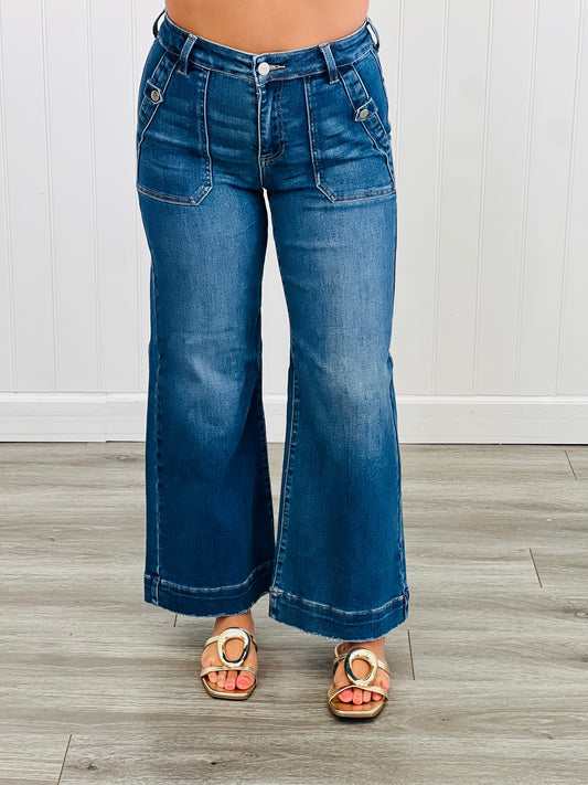 Risen Cute As A Button Dark Ankle Jeans (Reg & Plus)