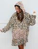 Leopard Wildly Cozy Print Hoodie Dress (Reg)