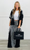 POL Black Cheetah Layered Crochet Lace Hoodie Top (Reg.)