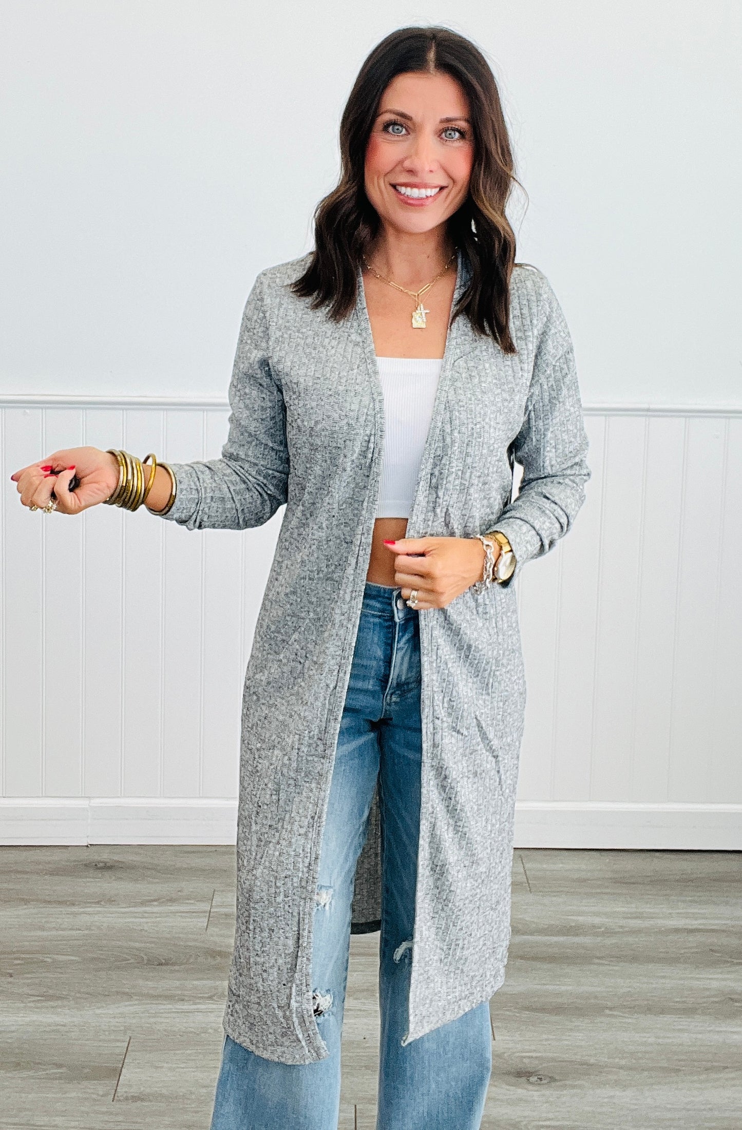 Shimmer Longline Cardigan (Reg.) - 2 Colors