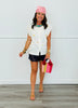 White Fish Print Cardigan Top (Reg.)