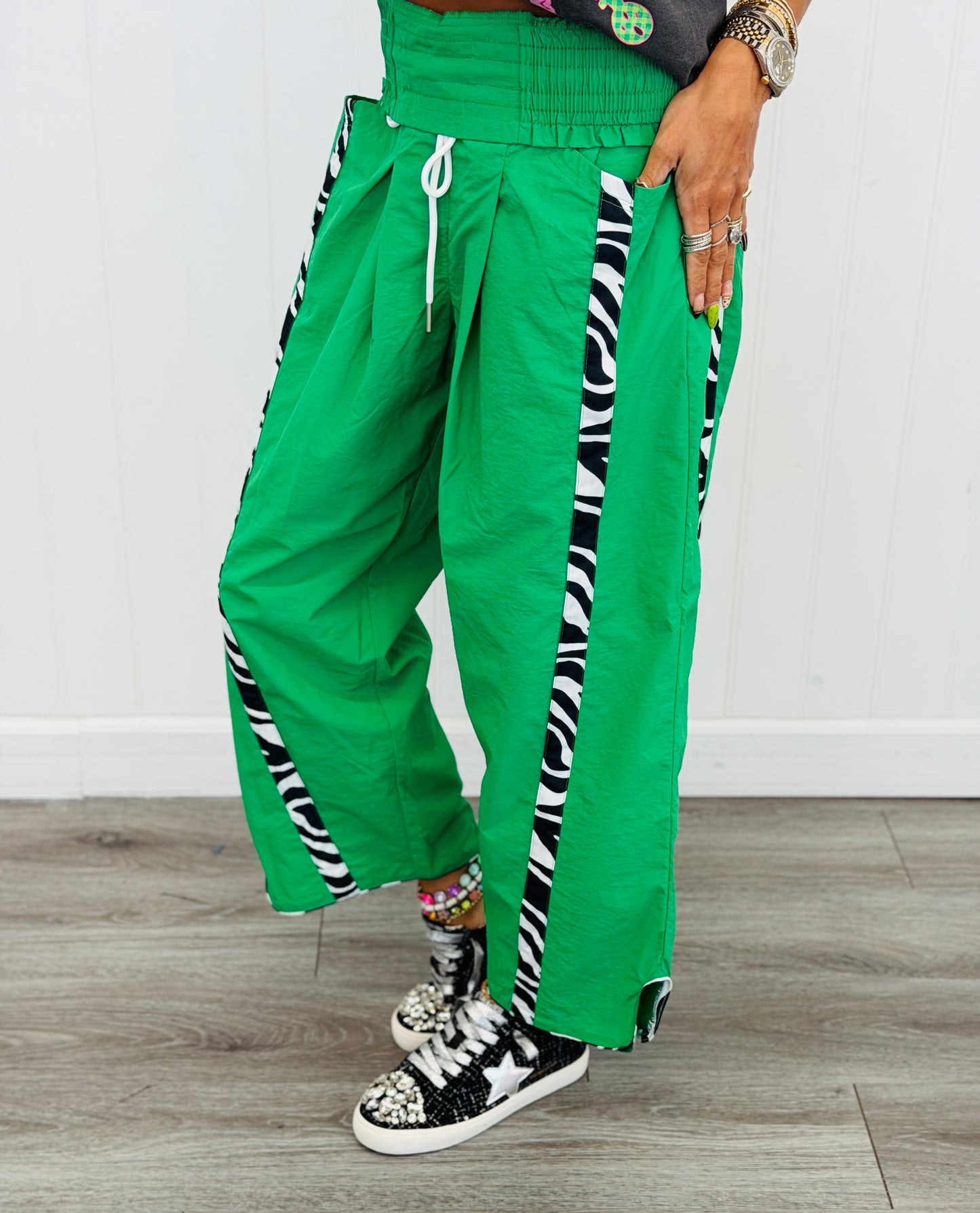 Zebra Side Stripe Windbreaker Pants (Reg.) - 2 Colors