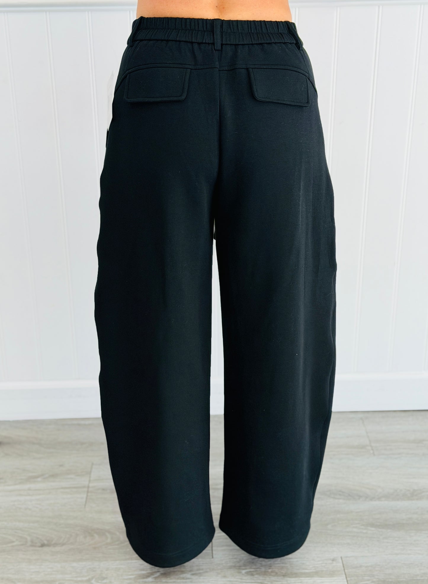 Fold Over Flap Wide Leg Sweatpants (Reg & Plus) - 2 Colors