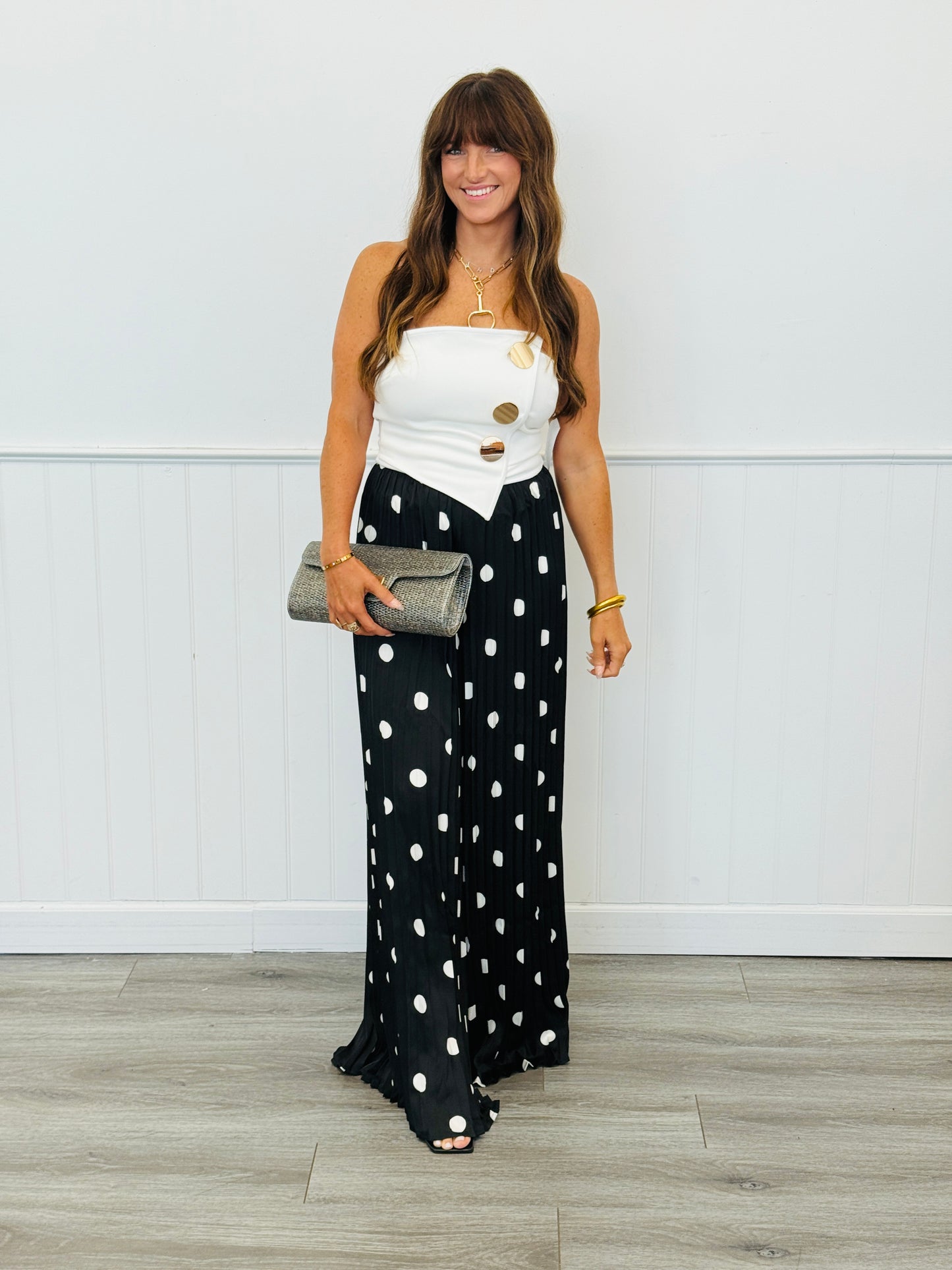 White/Black Polka Dot Jumpsuit (Reg.)