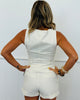 Cream Vest Top/Shorts Set (Reg.)