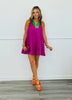 Magenta Flare Sleeveless Romper (Reg.)