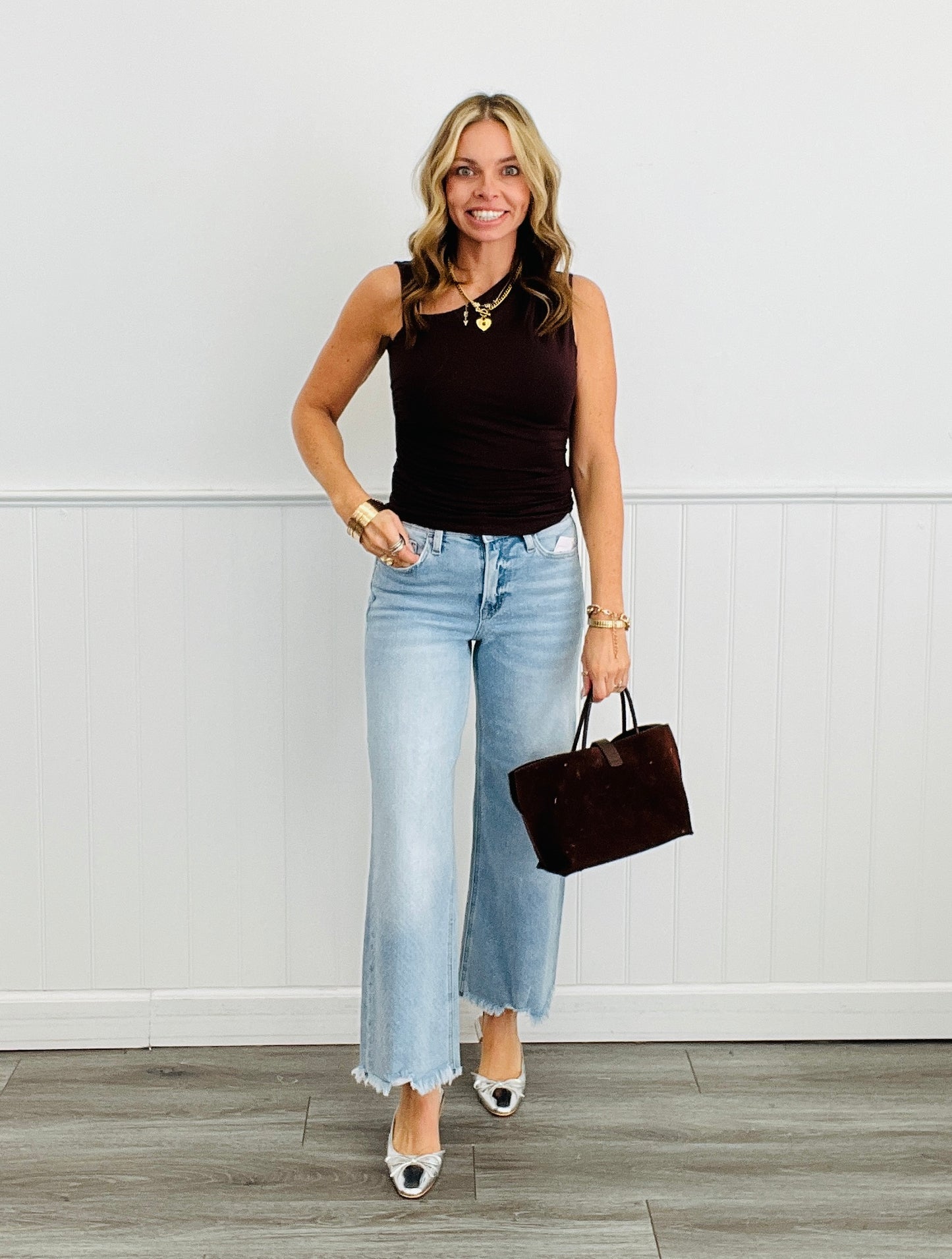 Asymmetric Mia Ruched Top (Reg.)-3 Colors