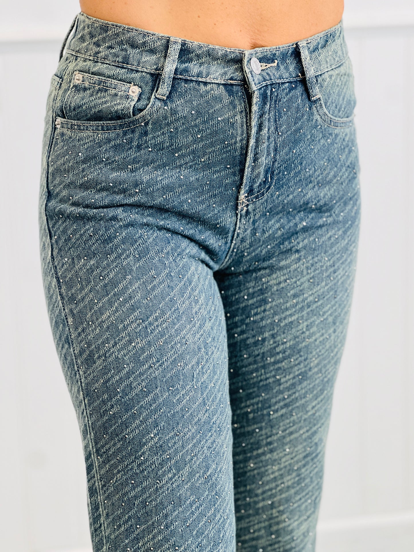 Casual Denim Twinkle Studded Jeans (Reg.)