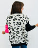 Black/Pink Leopard/Zebra Print Button Up Cardigan (Reg. and Plus)