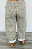 Taupe Grey Animal Print Barrel Pants (Reg.)