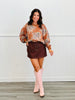 Rust Floral Print Sweatshirt (Reg.)
