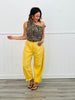 Acid Washed Yellow Denim Barrel Pants (Reg & Plus)
