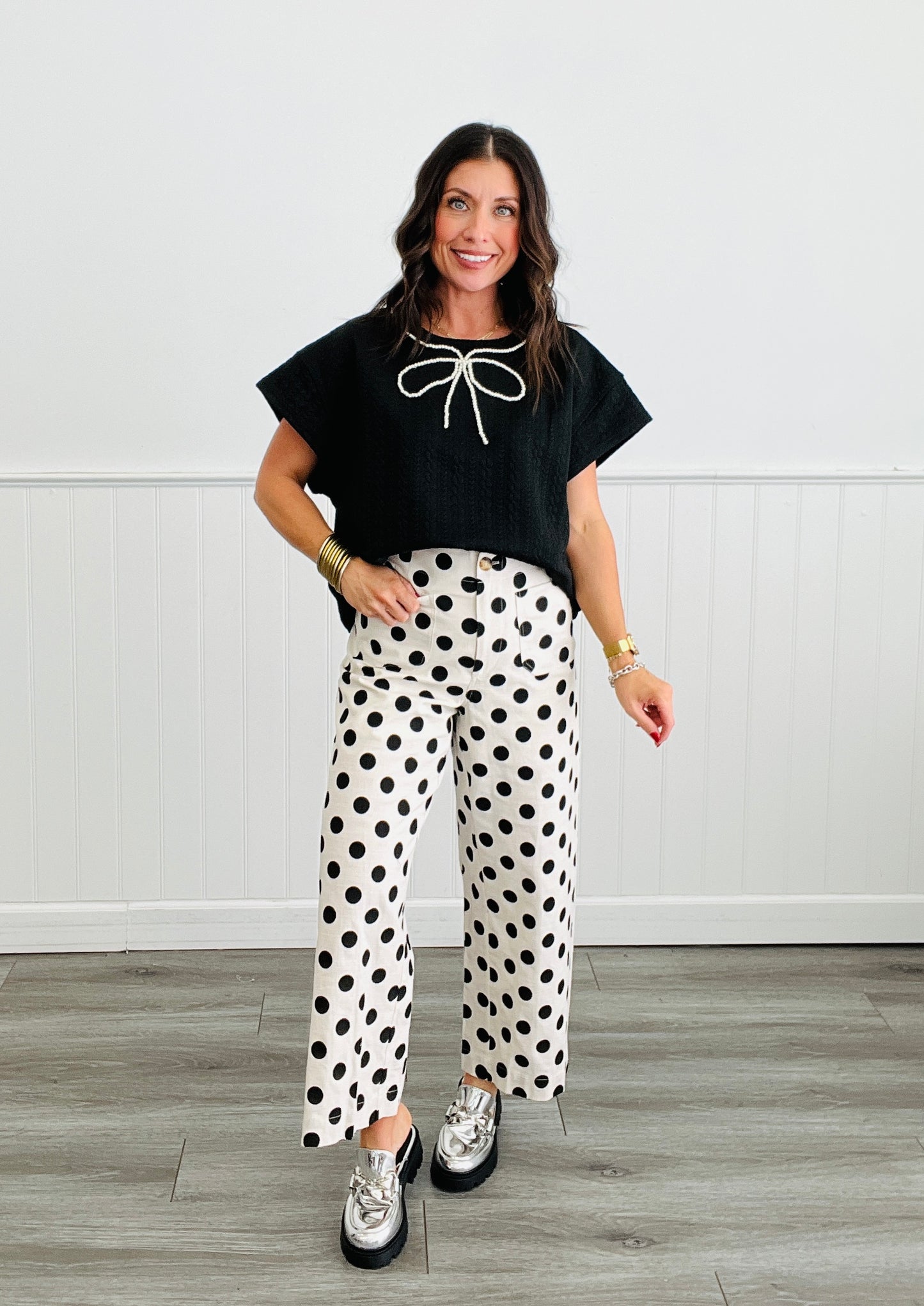 Polka Dot Wide Leg Pants (Reg.)