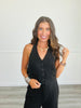 Twill Vest Open Back Jumpsuit (Reg)-2 Colors